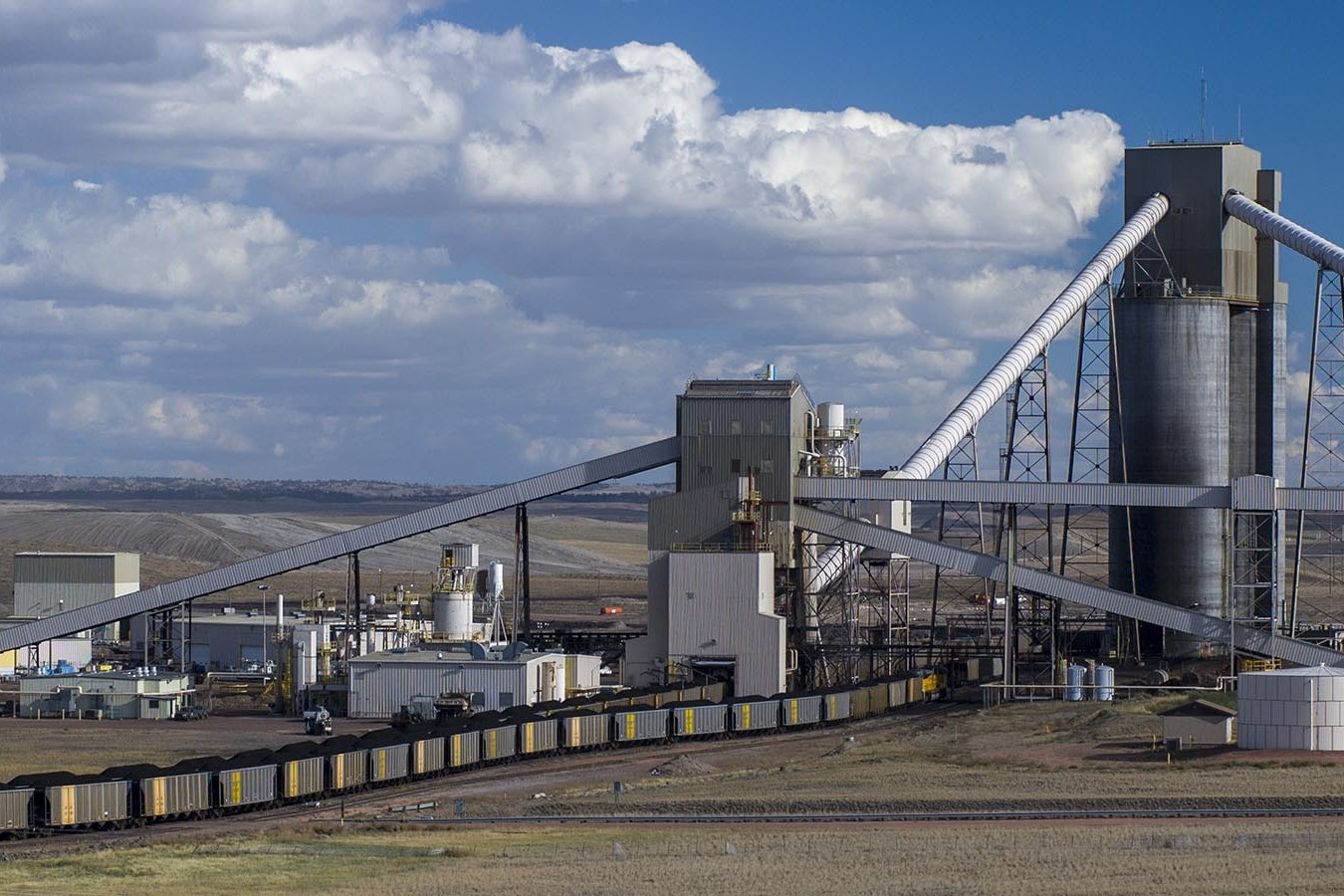 A coal train is loaded at a Wyoming coal mine in this file photo.